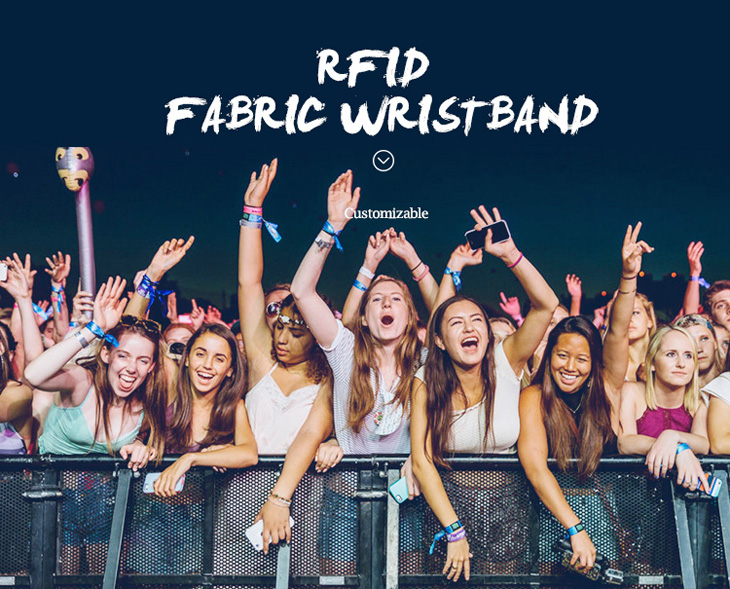 Fashion RFID Fabric Wristband For Concert