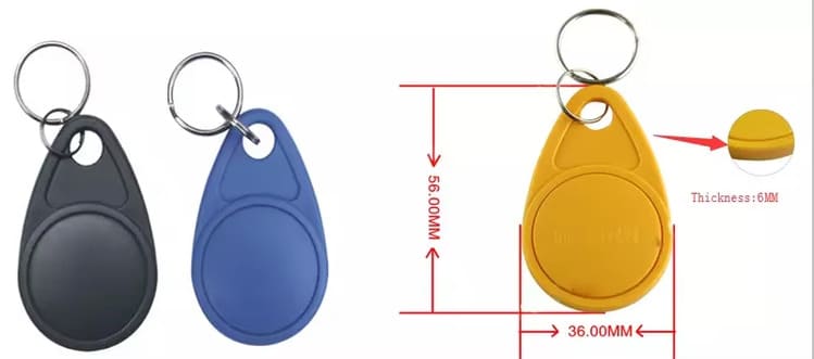 The size of rfid abs keyfobs