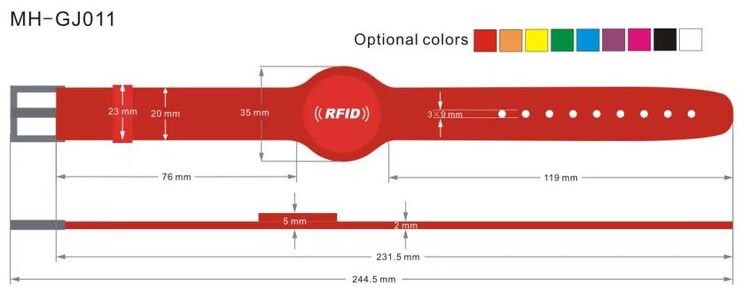 13.56Mhz Adjustable Silicone Wristband