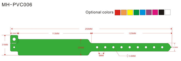 One Time Use PVC wristband