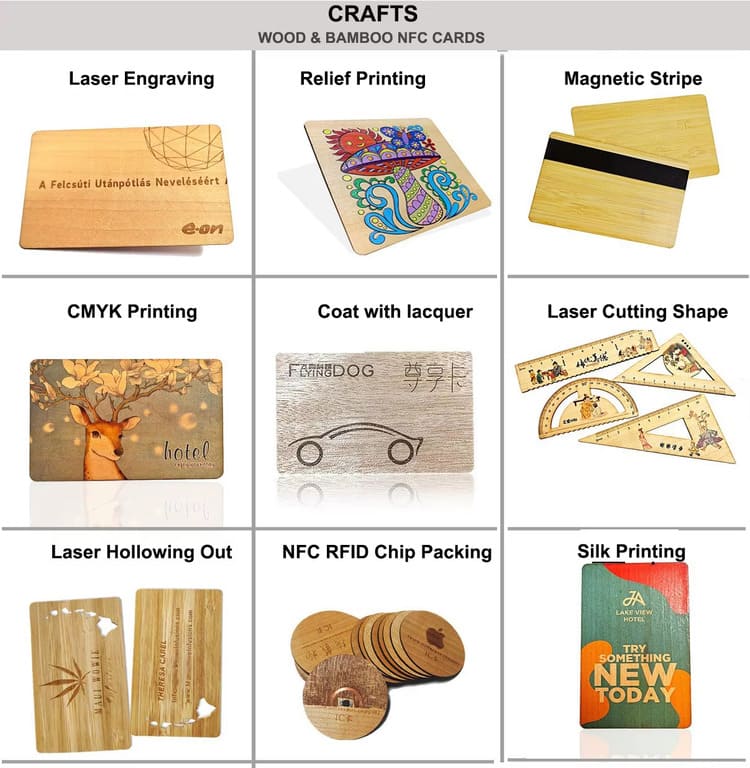 Eco-friendly Bamboo RFID Cards