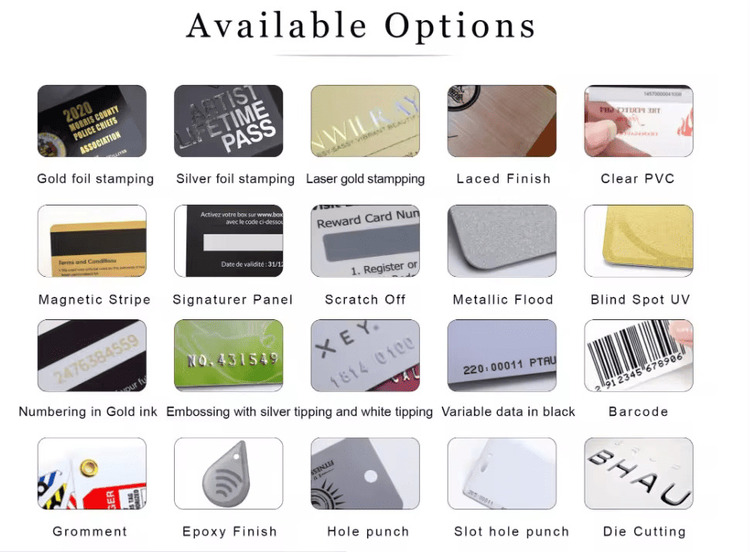 options of PETG Cards