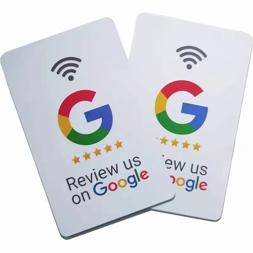 بطاقة RFID PVC قابلة للبرمجة مخصصة وبطاقة مراجعة Google NFC للتواصل الاجتماعي