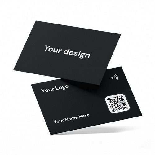 بطاقة NFC سوداء غير لامعة من مادة PVC قابلة للطباعة مخصصة لوسائل التواصل الاجتماعي بتقنية RFID للأعمال