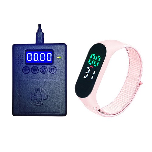 دقائق أو ساعات مدفوعة الأجر حديقة الطفل إدارة الوقت RFID العد التنازلي الاهتزاز سوار المعصم التذكير