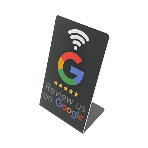 حامل سطح مكتب NFC مصنوع من مادة الأكريليك PVC المخصصة NTAG213 215 216 مراجعة جوجل حامل قائمة NFC
