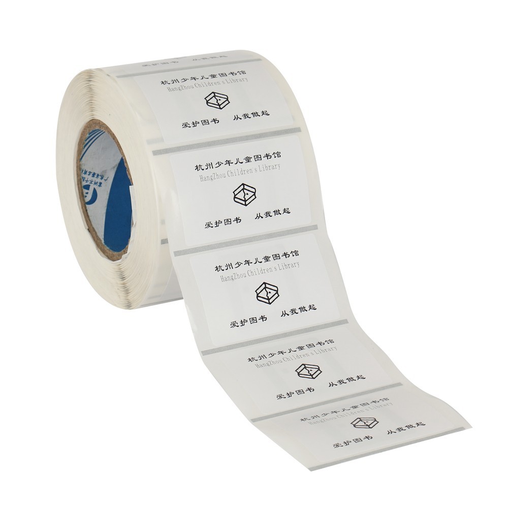 ملصق مكتبة rfid ISO15693 ICODE SLIX مطبوع حسب الطلب مع ملصق لاصق 3M
