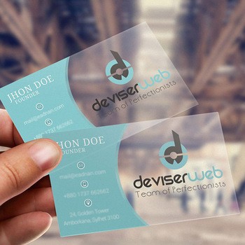 بطاقة عمل شفافة من مادة PVC مطبوعة بالألوان الكاملة