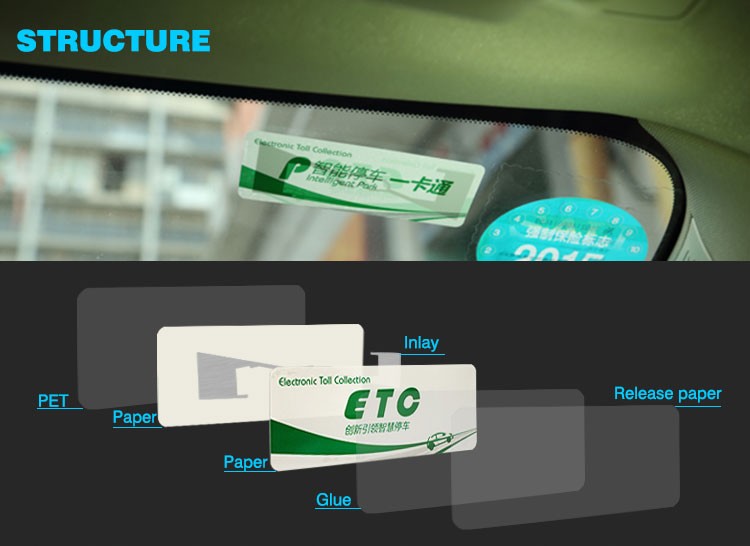 تقنية ETC وRFID علامة الزجاج الأمامي ETC