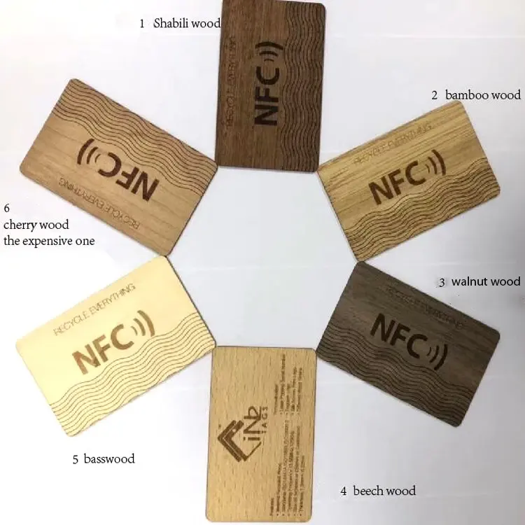 بطاقة فندقية خشبية للأعمال بتقنية RFID وبطاقة NFC خشبية