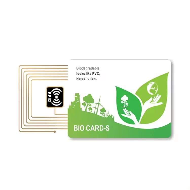 بطاقة أعمال رقمية متجددة NFC PLA بطاقة ذرة قابلة للتحلل الحيوي RFID NFC