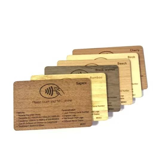 بطاقة مفتاح ذكية من الخيزران مزودة بشريحة RFID خشبية للفنادق