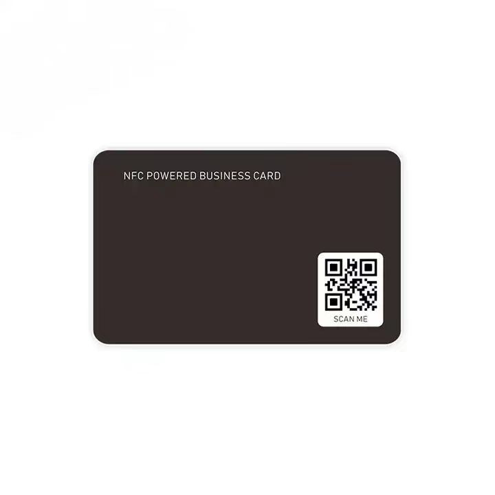بطاقة أعمال رقمية NTAG 215 NTAG 216 NFC باللون الأسود غير اللامع لوسائل التواصل الاجتماعي