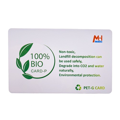 طباعة شعار مخصص من مادة PETG الصديقة للبيئة وبطاقة RFID NFC البلاستيكية