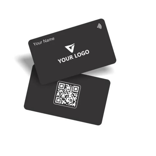 بطاقة NFC سوداء غير لامعة من مادة PVC قابلة للطباعة مخصصة لوسائل التواصل الاجتماعي بتقنية RFID للأعمال