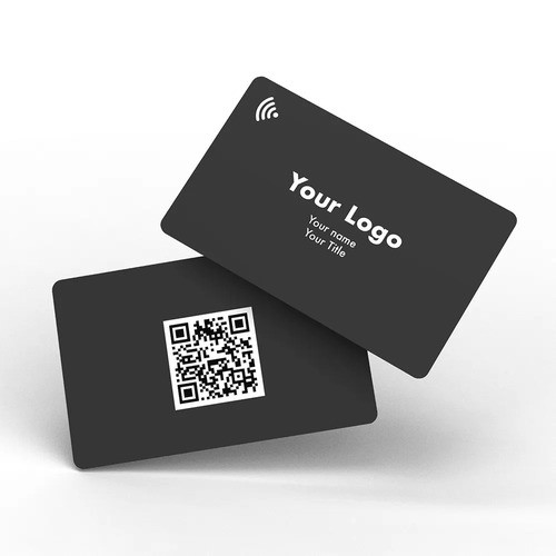 بطاقة NFC سوداء غير لامعة من مادة PVC قابلة للطباعة مخصصة لوسائل التواصل الاجتماعي بتقنية RFID للأعمال