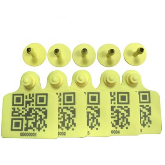 جملة طويلة المدى UHF RFID رمز الاستجابة السريعة علامات الأذن الذكية الحيوانية للأغنام والخنازير