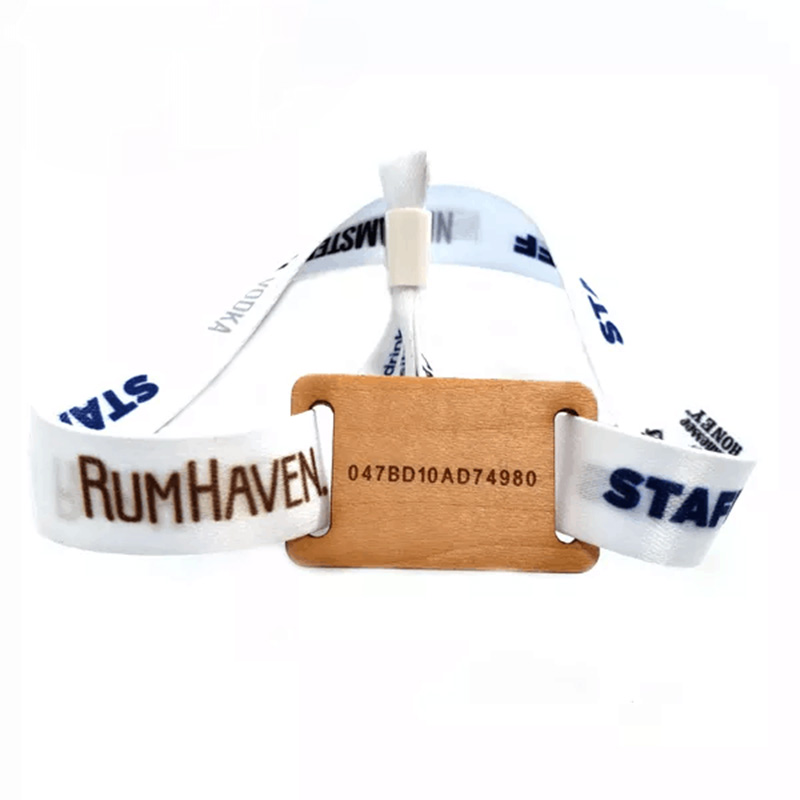 Wood Grain NFC Wristband RFID Bracelet Tag for Event Access Control Concert
