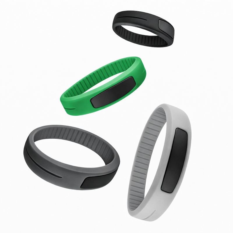 RFID chip silicone bracelet close up