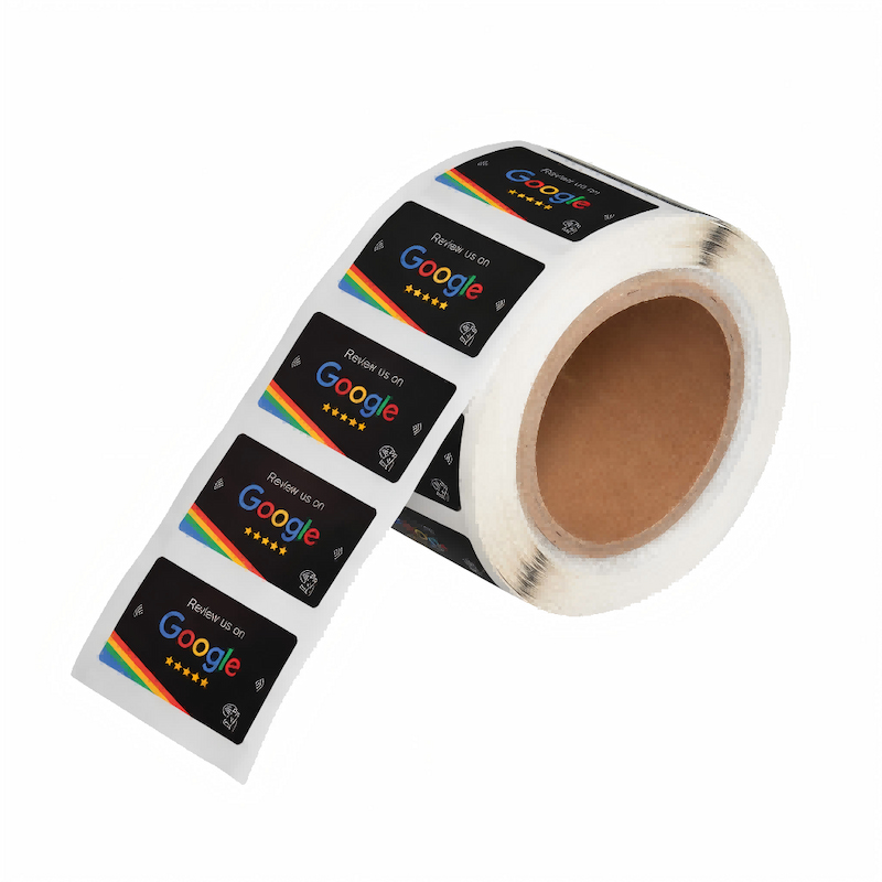 Round custom printed NFC sticker label for smartphone interaction and marketing