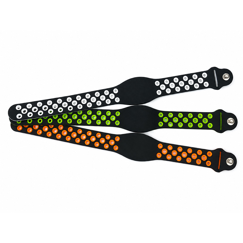 Reusable RFID silicone wristbands with colorful button holes for access control and membership management