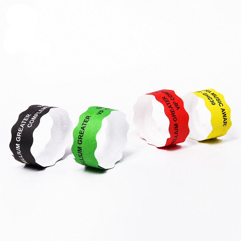 Custom printed Tyvek wristbands with sequential numbers QR codes and barcodes